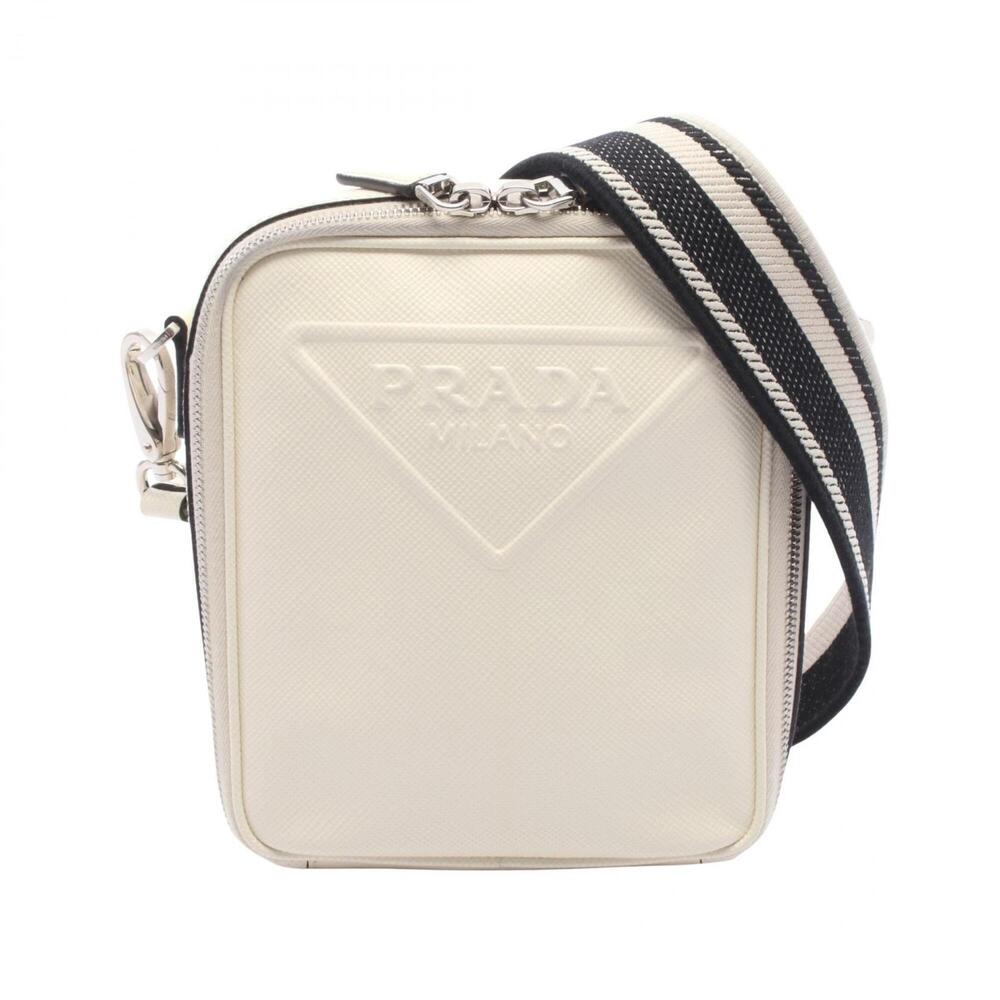 Prada PRADA Triangle Logo Shoulder Bag Handbag Leather Women's White 2VH154